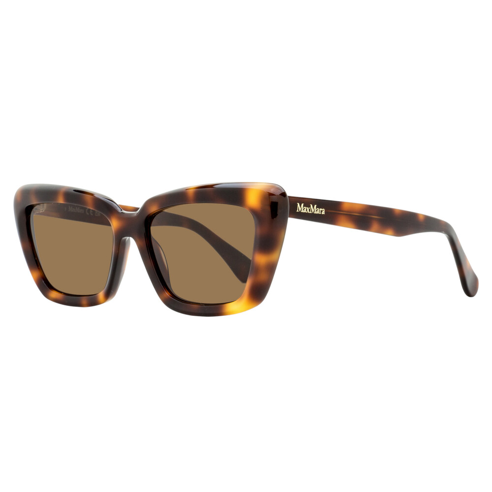 Max Mara Tapered Rectangular Sunglasses MM0171 52E Havana 54mm